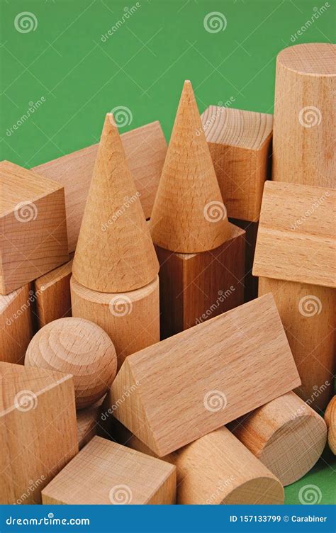 Wooden Geometric Shapes Stock Image Image Of Education 157133799