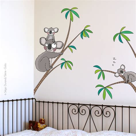 Sticker Animaux Les Koalas Déco Murale Chambre Bébé Et Enfant Série Golo