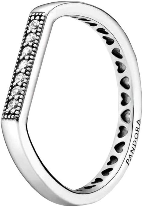 Pandora Sparkling Sterling Silver Stacking Ring Size 54