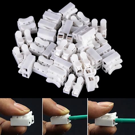 50pcslot 2 Pins Electrical Cable Connectors Ch2 Splice Lock Wire