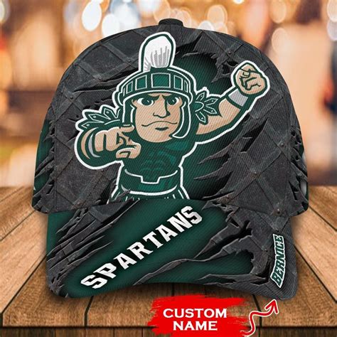Ncaa Michigan State Spartans 3d Mascost Classic Cap Custom Name Homefavo