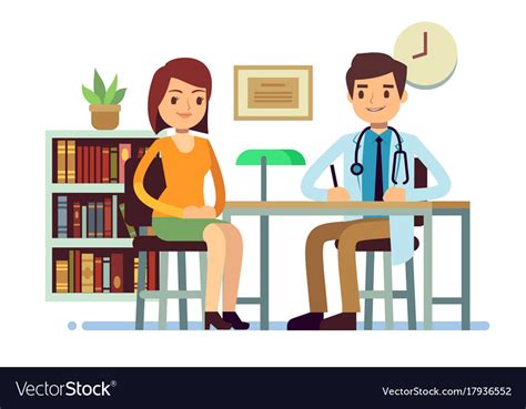 Medical Consultation With Doctor And Young Woman Vector Image