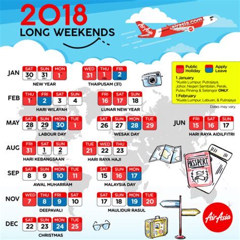 Overview of holidays and many observances in malaysia during the year 2018. Plan Your Holiday with 2018 Long Weekends | Malaysian Foodie