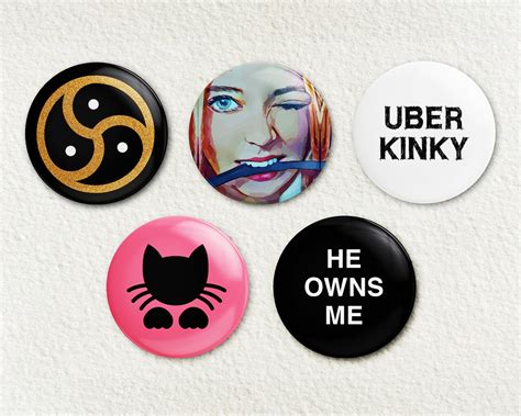 Kitten And Daddy Play Bdsm Buttons 1 5 Pack Choose Your Etsy