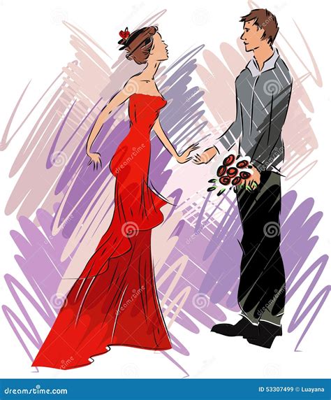 Elegant Couple Stock Vector Illustration Of Husband 53307499