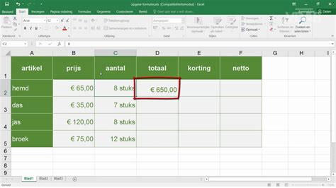 Hoe Kan Ik Een Formule Maken In Excel