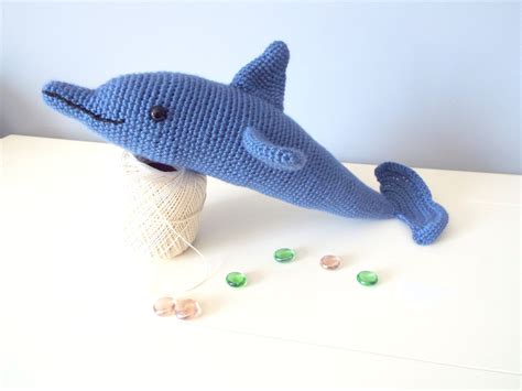 Crochet Dolphin Amigurumi Stuffed Sea Animal Kids Toys Dolls Home Decor