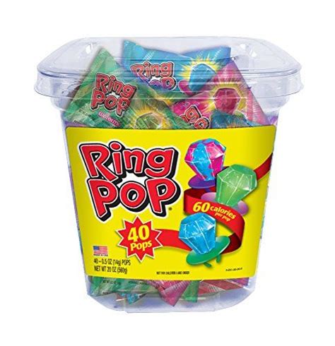 Ring Pop Candy Lollipops 05 Ounce 40 Count Tub Ring Pop