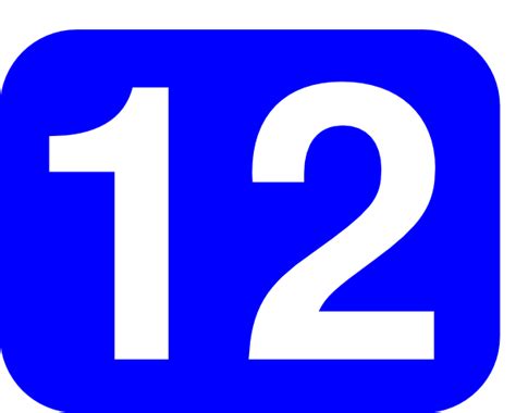Blue Rounded Rectangle With Number 12 Clip Art Free Vector 4vector