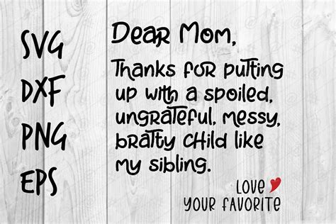 Dear Mom Svg Graphic By Spoonyprint · Creative Fabrica