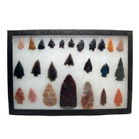 Framed Native American Arrowheads Set Of 25 Ancient Resource