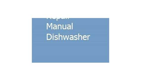 Ge Appliance Repair Manual Dishwasher | Appliance repair, Ge appliances