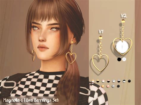 The Sims Resource Magnolia C Eva Earrings Set