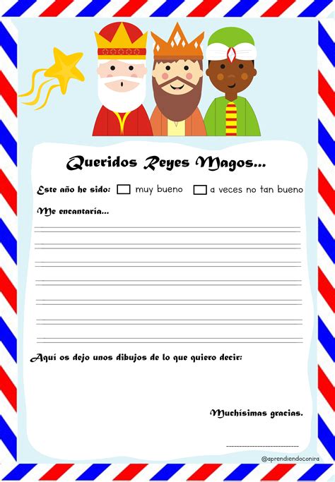 Plantilla De Carta Para Los Reyes Magos Aprendiendo Con Sira