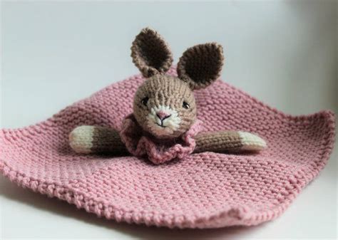 Made To Order Knit Bunny Mini Blanket Stuffed Animal Lovey Baby