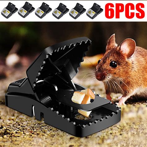 6pcsset Mouse Snap Traps Rat Mice Squirrel Killer Trap Power Rodent Reusable Catcher Walmart