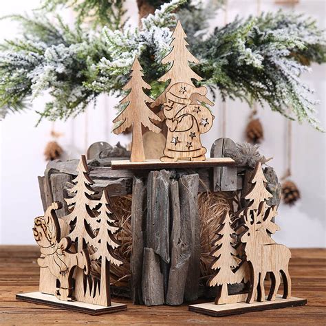 The Style Of Your Life Elk Xmas Tree Wooden Ornaments Christmas Party
