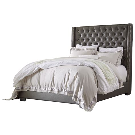 Coralayne Queen Upholstered Bed With Tall Headboard With Faux Crystal