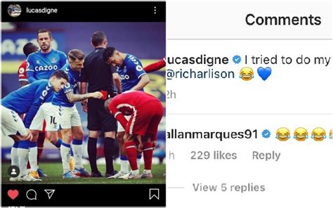 Jordan pickford, kurt zouma, michael keane, lucas digne, seamus coleman, morgan. (Photos) - Everton duo joke about Richarlison tackle on Thiago