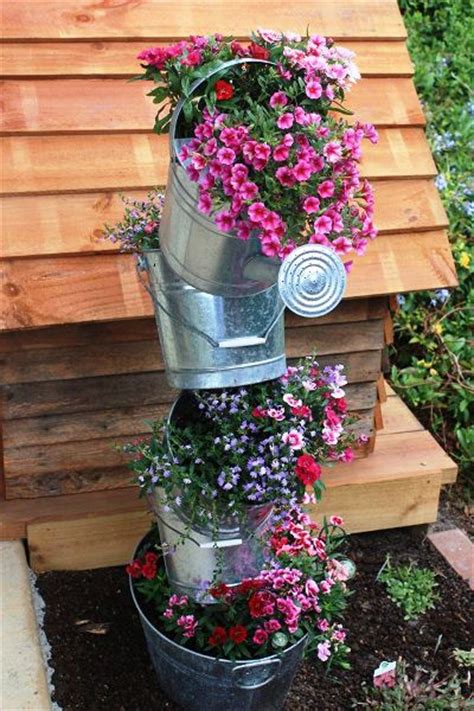Annies Galvanized Tipsy Pots Flea Market Gardening