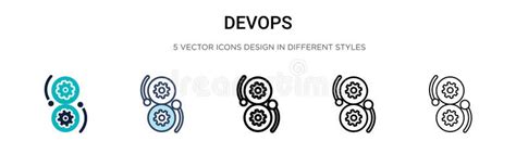 Devops Icon In Filled Thin Line Outline And Stroke Style Vector