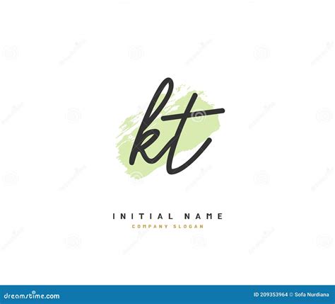 K T Kt Beauty Vector Initial Logo Handwriting Logo Of Initial
