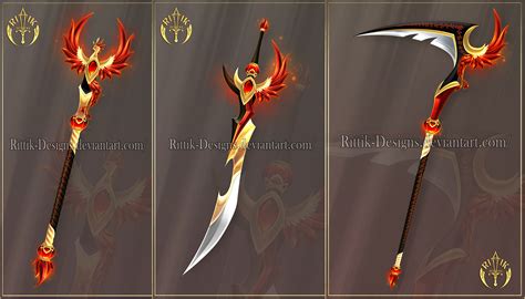 Closed Flaming Phoenix Set By Rittik Designs On Deviantart