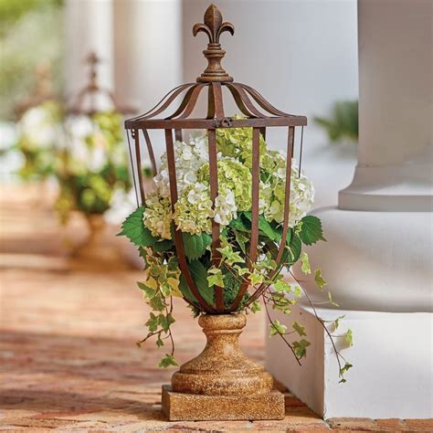 Fill This Open Air Planter With Fleur De Lis Finial With Vines Moss