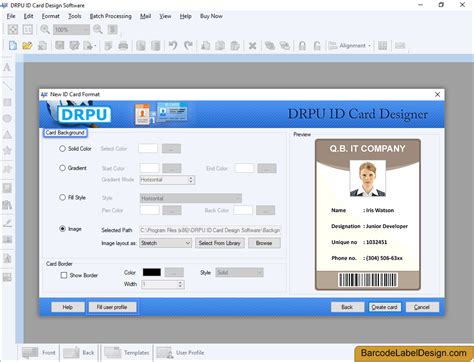 screenshots  id card maker software      identity cards
