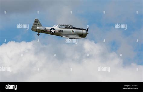 North American T 6 Texan Trainer From World War Ii Flying In Air Show