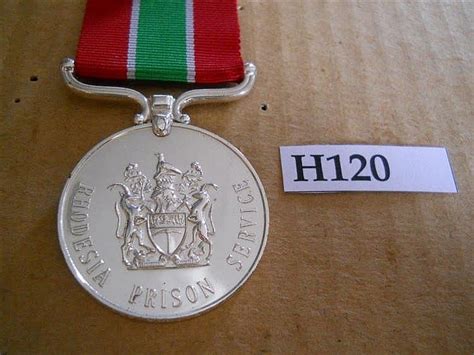 Lot Rhodesian Medals Prison Long Service Medal Mint