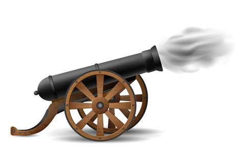 shooting medieval cannon on wheels 11912648 vector art at vecteezy