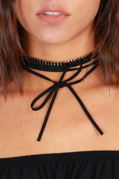 You Fancy Wrap Choker Set Black Chokers Wrap Chokers Womens Necklaces