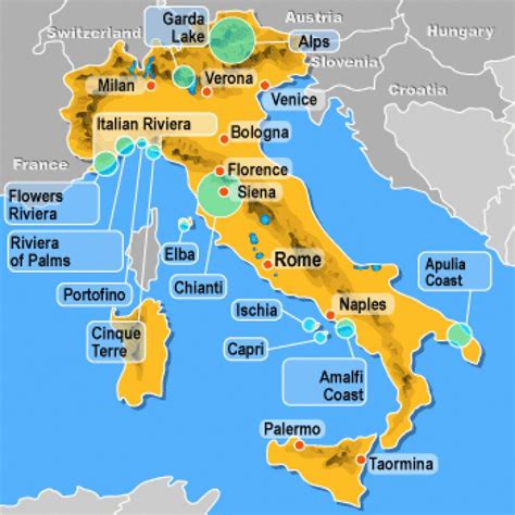 Italya Resorts Mapa Italya Holiday Resort Mapa Southern Europa Europa