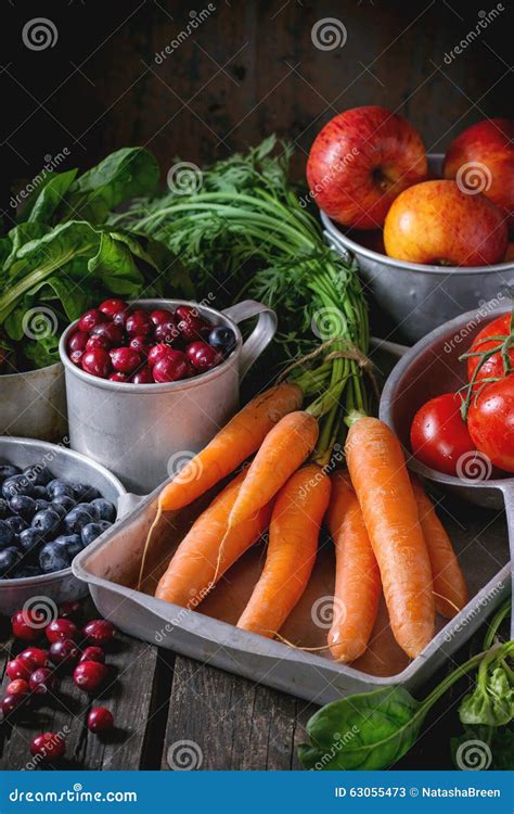 Mix Of Fruits Vegetables And Berries Stock Image Image Of Group