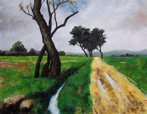 Path Through The Fields Oil Painting Fine Arts Gallery Original