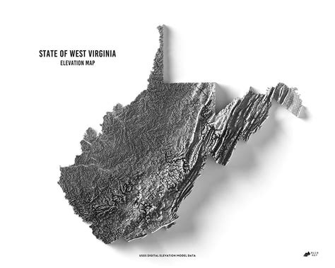 West Virginia Elevation Map Elevation Map Elevation Relief Map