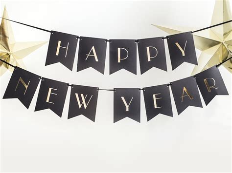 Happy New Year Letter Banner New Years Eve Party Decor Etsy