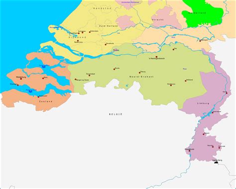 Topografie Zuid Nederland