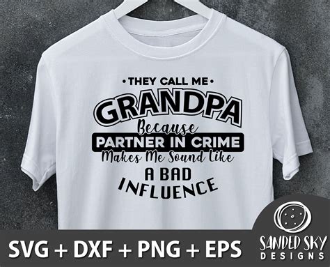 Grandpa Svg They Call Me Grandpa Because Partner In Crime Etsy