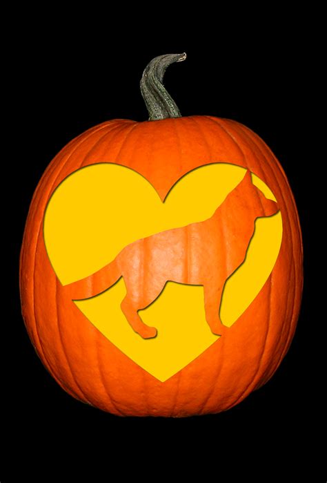 German Shepherd Pumpkin Template