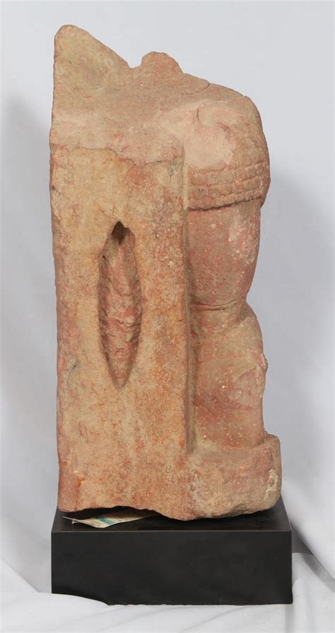 Igavel Auctions Indian Mottled Red Sandstone Fragment Of A Yakshi