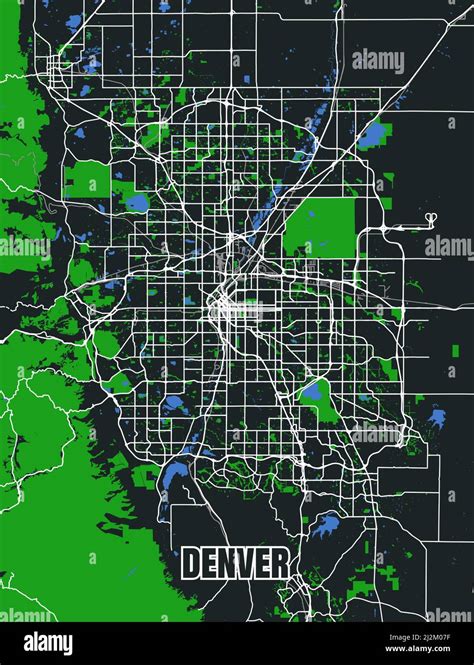 Detailed Vector Poster City Map Denver Usa Stock Vector Image And Art