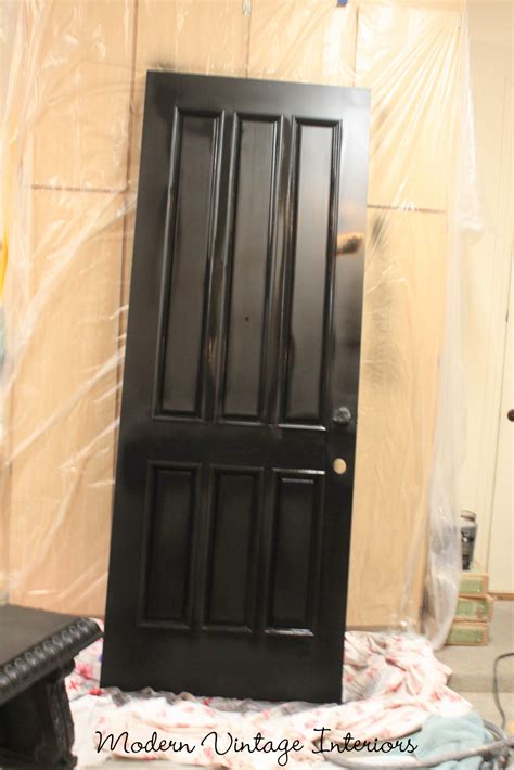 Remodelaholic Painting A Wooden Exterior Door Black