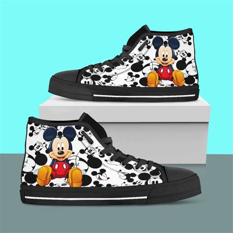 Mickey Mouse High Tops Mickey Custom Hi Tops Custom Shoes Etsy