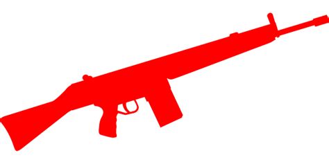 بندقية سلاح أوتوماتيكية حمراء رسم متجه مجاني على