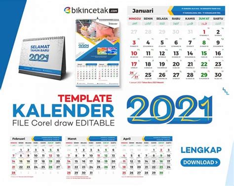 Download Gratis Template Kalender 2020 Lengkap Free