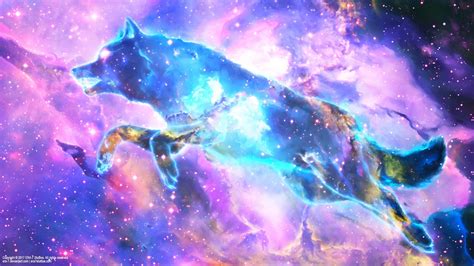 Galaxy Wolf Computer Wallpapers Wallpaper Cave