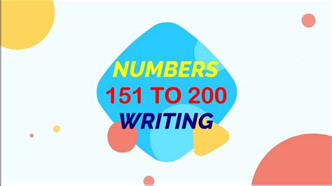Learn Numbers 151 To 200 Counting And Writing Youtube