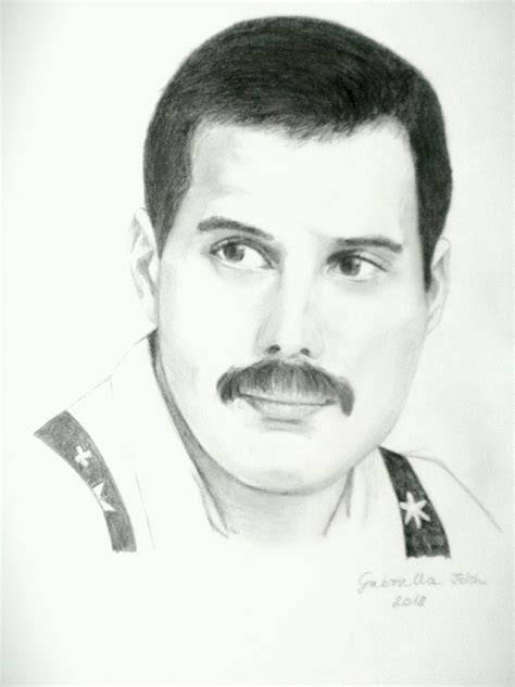 Pencil Drawing Of Freddie Mercury Queen By Gabriella Tóth Queen